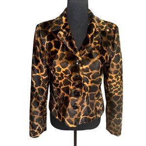 Vintage Harve Benard Leopard Print Short Blazer Jacket 8P Mob Wife City Glam